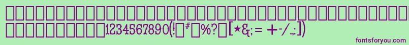 Josephinac-Schriftart – Violette Schriften auf grünem Hintergrund
