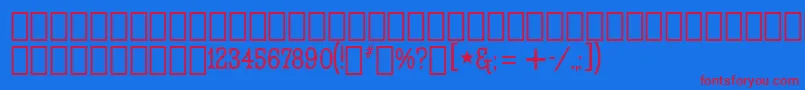 フォントJosephinac – 赤い文字の青い背景