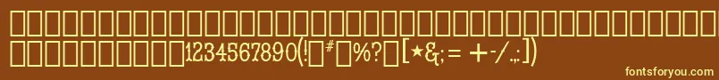 Josephinac-fontti – keltaiset fontit ruskealla taustalla
