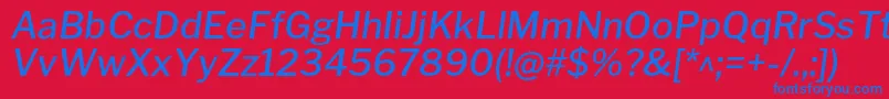 LibrefranklinMediumitalic Font – Blue Fonts on Red Background