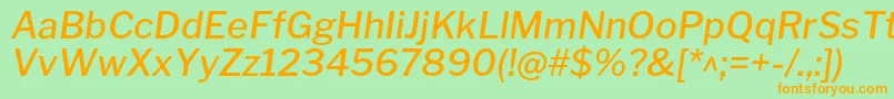 LibrefranklinMediumitalic Font – Orange Fonts on Green Background