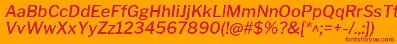 LibrefranklinMediumitalic Font – Red Fonts on Orange Background