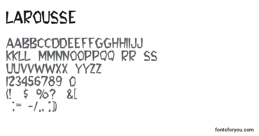 Czcionka Larousse – alfabet, cyfry, specjalne znaki
