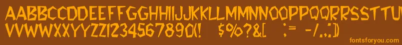 Larousse Font – Orange Fonts on Brown Background