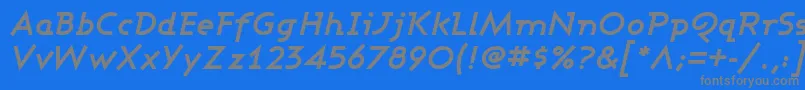 フォントAshbyBoldItalic – 青い背景に灰色の文字