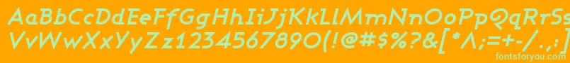 AshbyBoldItalic Font – Green Fonts on Orange Background