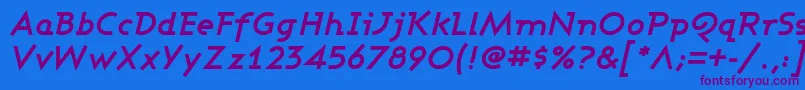 AshbyBoldItalic Font – Purple Fonts on Blue Background