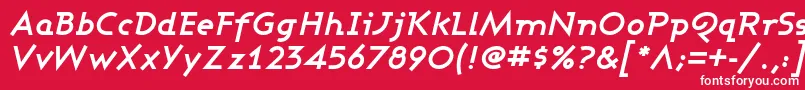 フォントAshbyBoldItalic – 赤い背景に白い文字