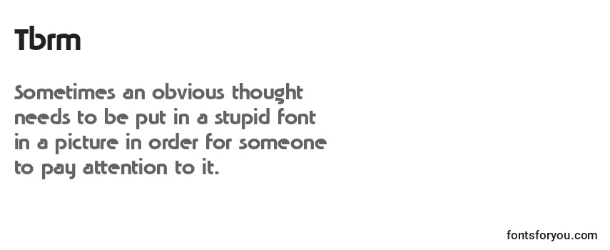 Review of the Tbrm Font