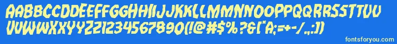 Vampirebrideruinital Font – Yellow Fonts on Blue Background