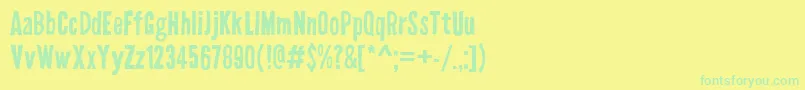 Spidola-Schriftart – Grüne Schriften auf gelbem Hintergrund