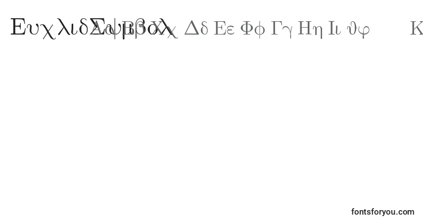 Czcionka EuclidSymbol – alfabet, cyfry, specjalne znaki