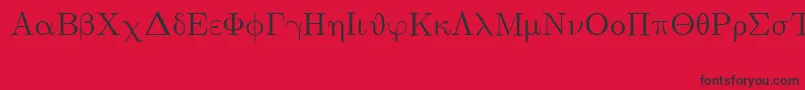 EuclidSymbol-Schriftart – Schwarze Schriften auf rotem Hintergrund