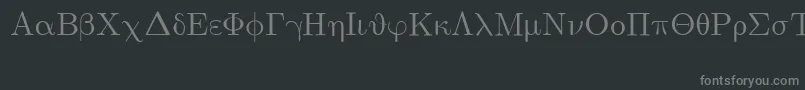 Fonte EuclidSymbol – fontes cinzas em um fundo preto