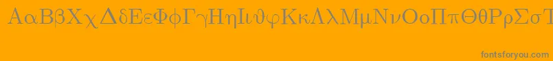 EuclidSymbol-Schriftart – Graue Schriften auf orangefarbenem Hintergrund