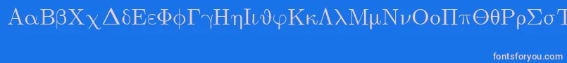 フォントEuclidSymbol – ピンクの文字、青い背景