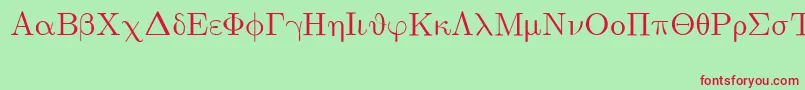 EuclidSymbol Font – Red Fonts on Green Background
