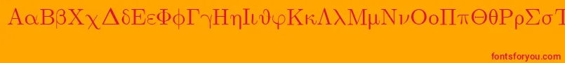 EuclidSymbol Font – Red Fonts on Orange Background