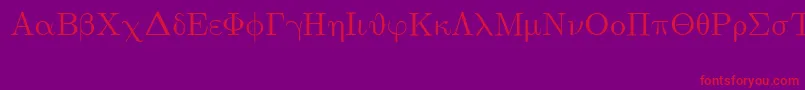 EuclidSymbol-Schriftart – Rote Schriften auf violettem Hintergrund