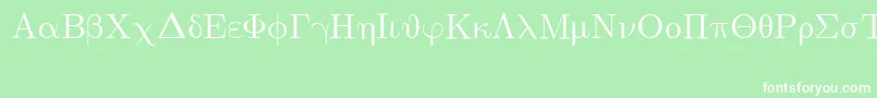 Czcionka EuclidSymbol – białe czcionki na zielonym tle