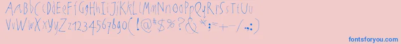NoartonlychaosLight-Schriftart – Blaue Schriften auf rosa Hintergrund