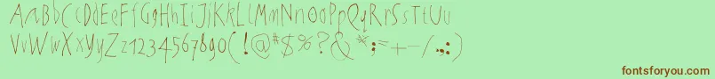 NoartonlychaosLight Font – Brown Fonts on Green Background