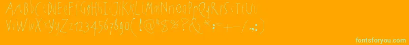 NoartonlychaosLight-Schriftart – Grüne Schriften auf orangefarbenem Hintergrund