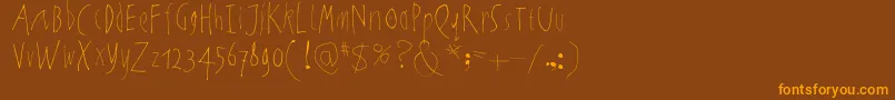 NoartonlychaosLight Font – Orange Fonts on Brown Background