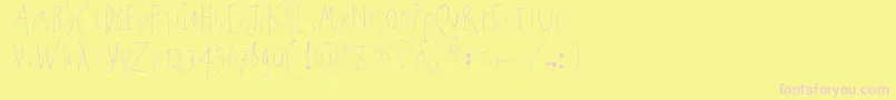 NoartonlychaosLight-Schriftart – Rosa Schriften auf gelbem Hintergrund
