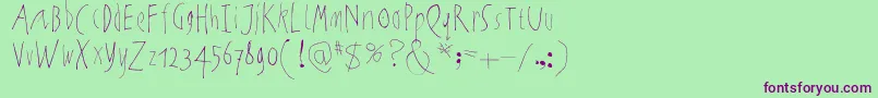 NoartonlychaosLight Font – Purple Fonts on Green Background