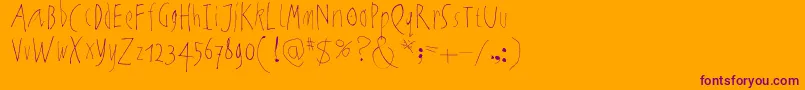 NoartonlychaosLight Font – Purple Fonts on Orange Background