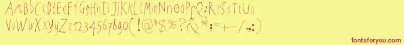 NoartonlychaosLight Font – Red Fonts on Yellow Background