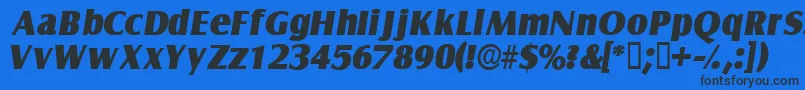 NautodisplaysskItalic Font – Black Fonts on Blue Background