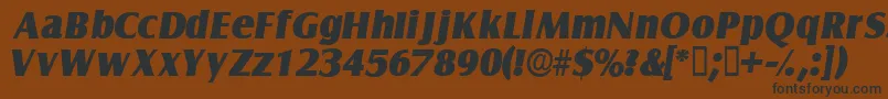 NautodisplaysskItalic-Schriftart – Schwarze Schriften auf braunem Hintergrund