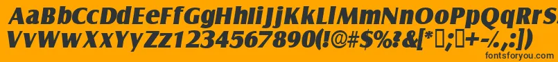Czcionka NautodisplaysskItalic – czarne czcionki na pomarańczowym tle