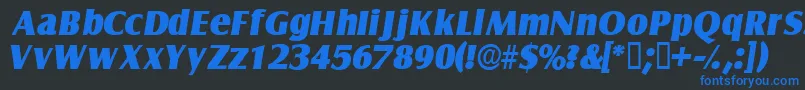 NautodisplaysskItalic Font – Blue Fonts on Black Background