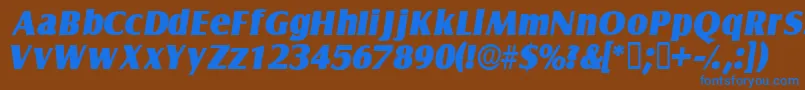 NautodisplaysskItalic Font – Blue Fonts on Brown Background