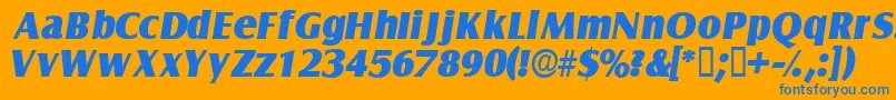 NautodisplaysskItalic Font – Blue Fonts on Orange Background