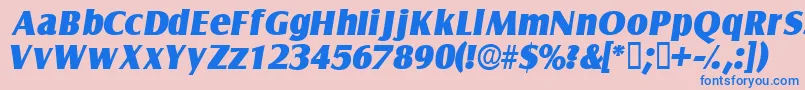 NautodisplaysskItalic Font – Blue Fonts on Pink Background