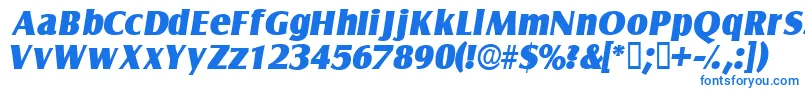 フォントNautodisplaysskItalic – 白い背景に青い文字