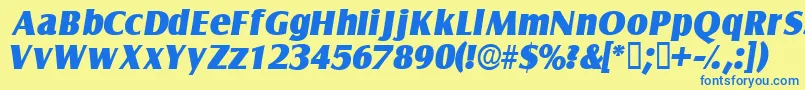NautodisplaysskItalic Font – Blue Fonts on Yellow Background