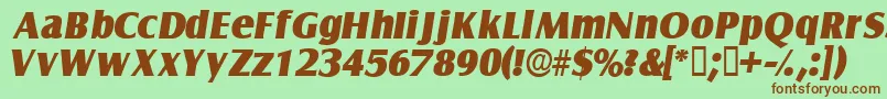 NautodisplaysskItalic Font – Brown Fonts on Green Background