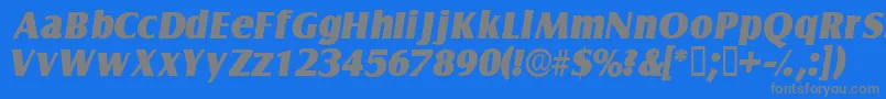 NautodisplaysskItalic Font – Gray Fonts on Blue Background
