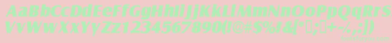 NautodisplaysskItalic Font – Green Fonts on Pink Background