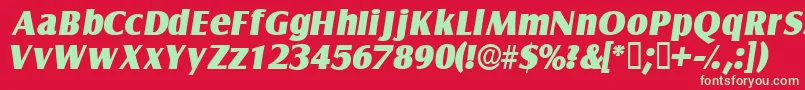 NautodisplaysskItalic Font – Green Fonts on Red Background