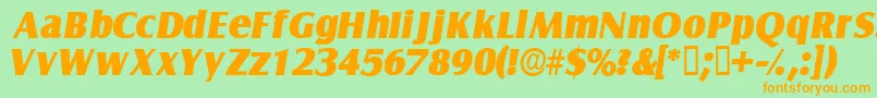 NautodisplaysskItalic Font – Orange Fonts on Green Background