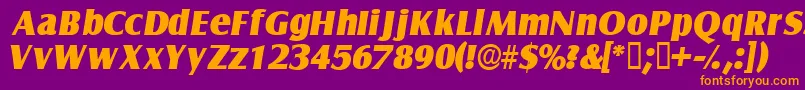 NautodisplaysskItalic Font – Orange Fonts on Purple Background
