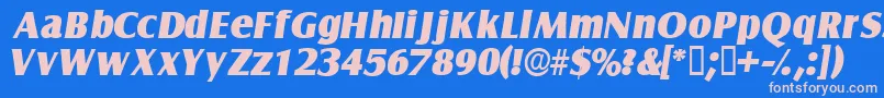 NautodisplaysskItalic Font – Pink Fonts on Blue Background
