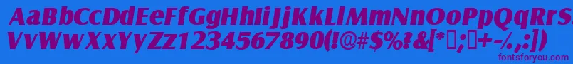 NautodisplaysskItalic Font – Purple Fonts on Blue Background