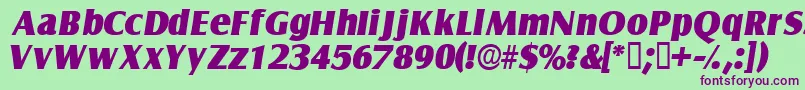 NautodisplaysskItalic Font – Purple Fonts on Green Background